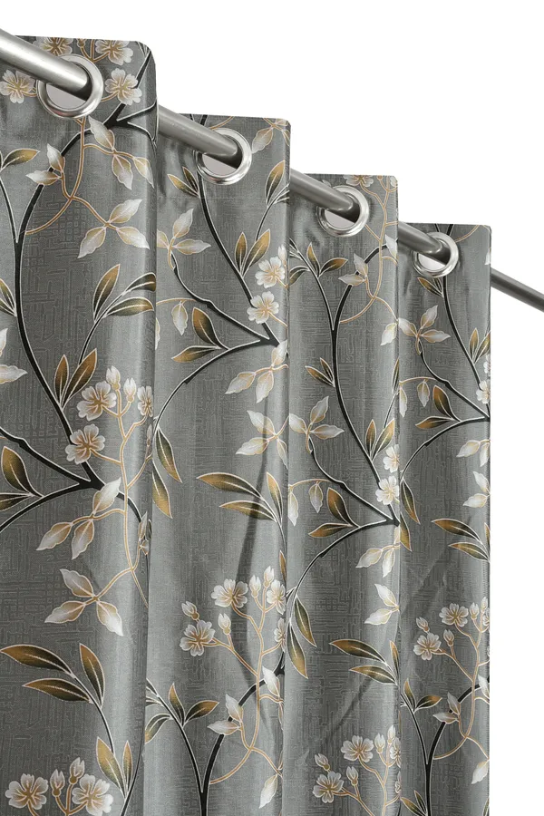 Galaxy_Home_Decor_Floral_Printed_Curtains,Pack_of_2,Grey