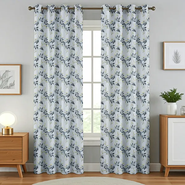 Galaxy_Home_Decor_Floral_Printed_Curtains,Pack_of_2,_Grey