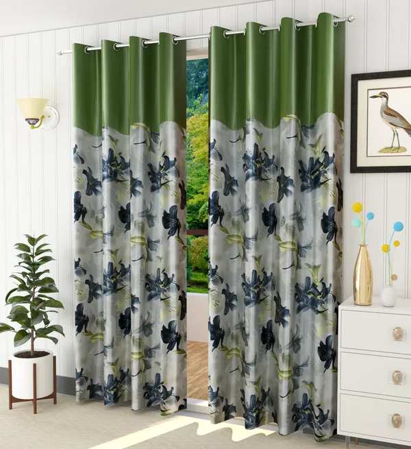 Galaxy_Home_Decor_Floral_Printed_Curtains,Pack_of_2,LightGreen