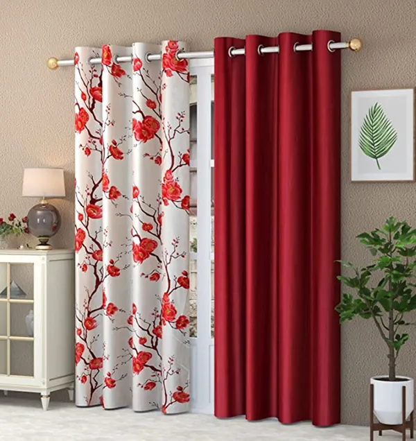 Galaxy_Home_Decor_Printed_Curtains,Pack_of_2,Maroon