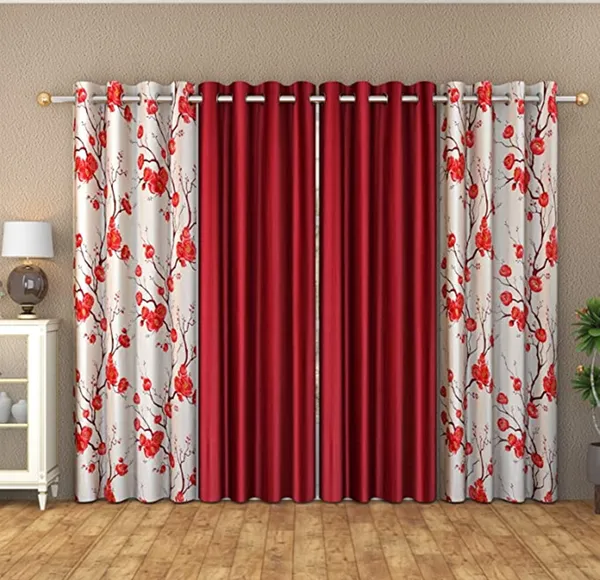 Galaxy_Home_Decor_Printed_Curtains,Pack_of_4,Maroon
