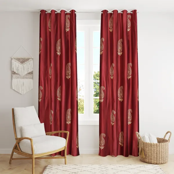 Galaxy_Home_Decor_BigLeaf_Printed_Curtains,_Pack_of_2,Maroon