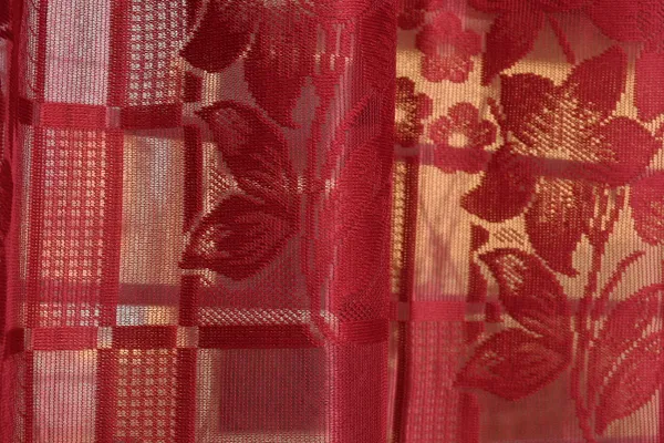 Galaxy_Home_Decor_Transparent_Flower_Net_Design_Sheer_Curtains,_Pack_of_2,_Maroon