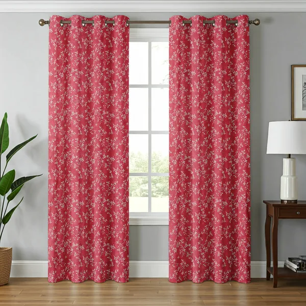 Galaxy_Home_Decor_Floral_Printed_Curtains,Pack_of_2,Maroon