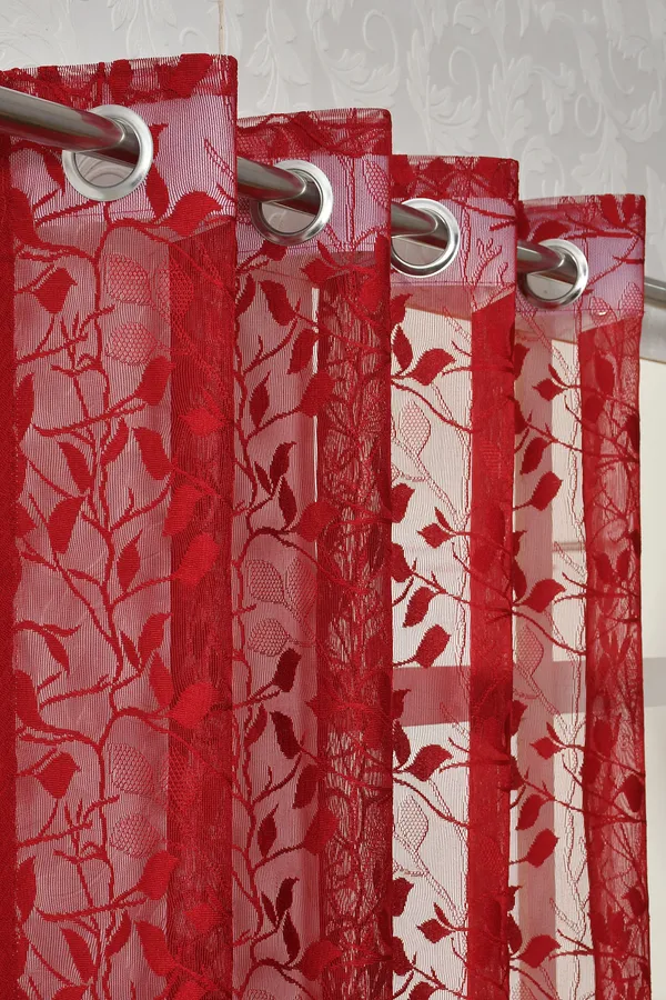 Galaxy_Home_Decor_Transparent_Leaves_Net_Design_Sheer_Curtains,_Pack_of_2,_Maroon