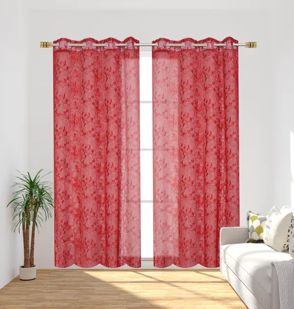 Galaxy_Home_Decor_Transparent_Leaves_Net_Design_Sheer_Curtains,_Pack_of_2,_Maroon