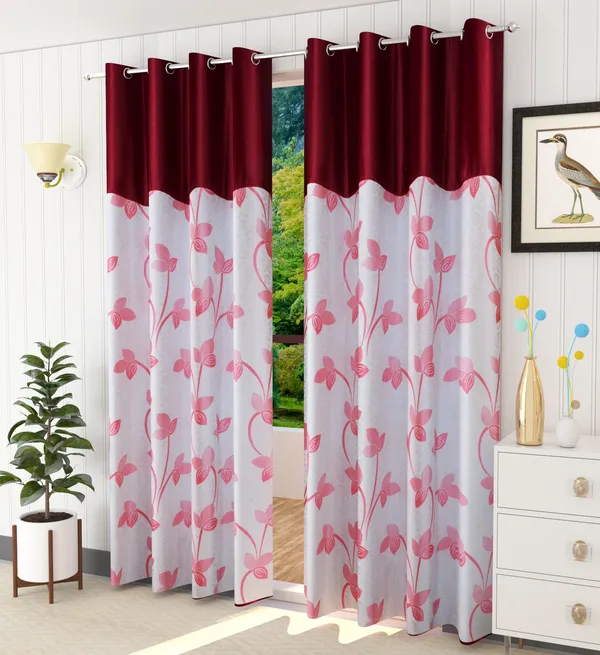 Galaxy_Home_Decor_Printed_Curtains,Pack_of_2,Maroon