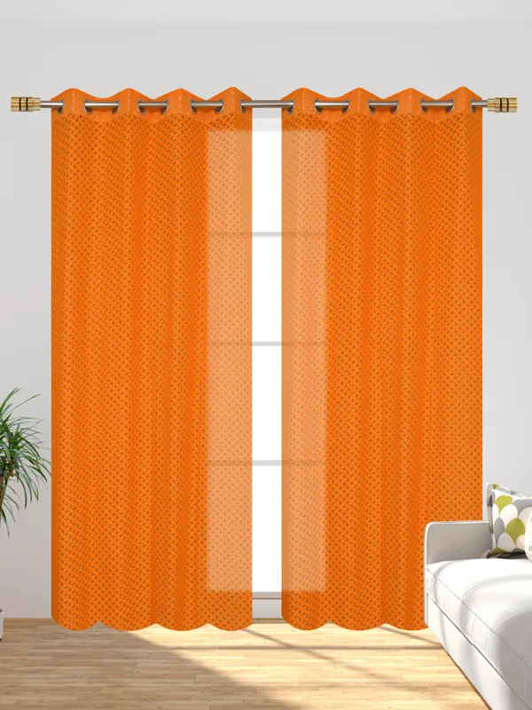 Galaxy_Home_Decor_Transparent_Cross_Net_Design_Sheer_Curtains,Pack_of_2,_Orange