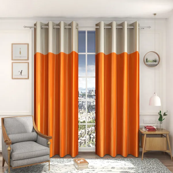 Galaxy_Home_Decor_Solid_Curtains,Pack_of_2,Orange