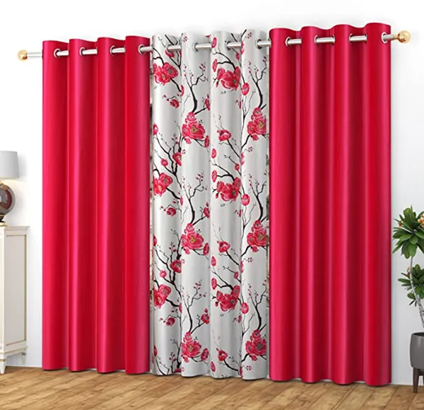 Galaxy_Home_Decor_Printed_Curtains,Pack_of_3,Pink