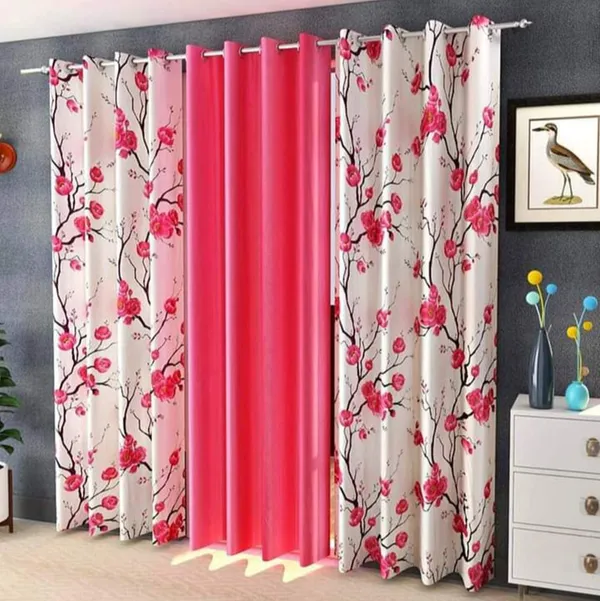 Galaxy_Home_Decor_Printed_Curtains,Pack_of_3,Pink