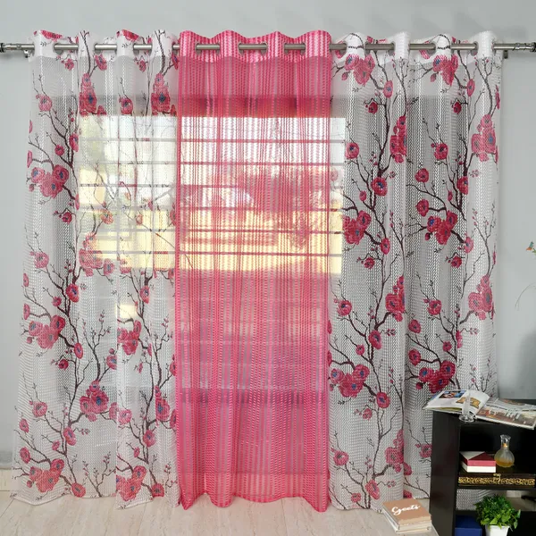 Galaxy_Home_Decor_Transparent_Net_Curtains,Pack_of_3,Pink