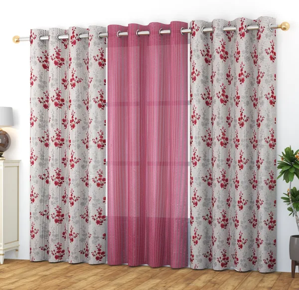Galaxy_Home_Decor_Transparent_Net_Curtains,Pack_of_3,Pink