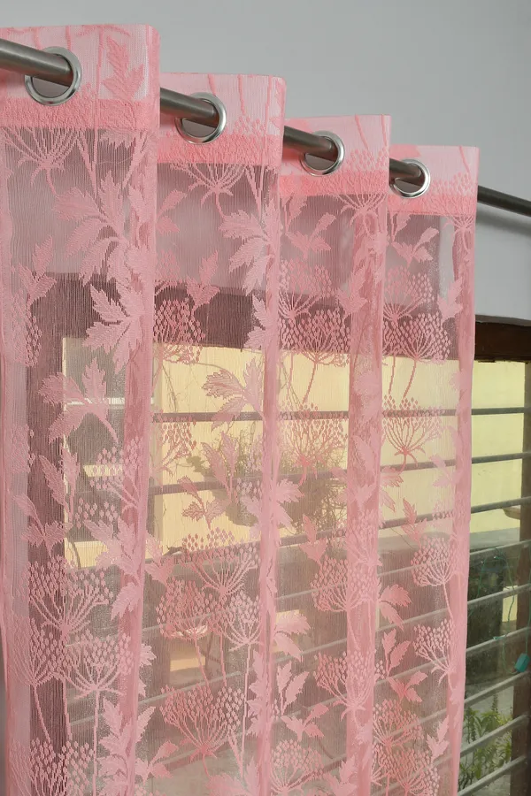Galaxy_Home_Decor_Transparent_Flower_Net_Design_Sheer_Curtains,_Pack_of_2,Pink