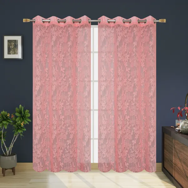 Galaxy_Home_Decor_Transparent_Flower_Net_Design_Sheer_Curtains,_Pack_of_2,Pink