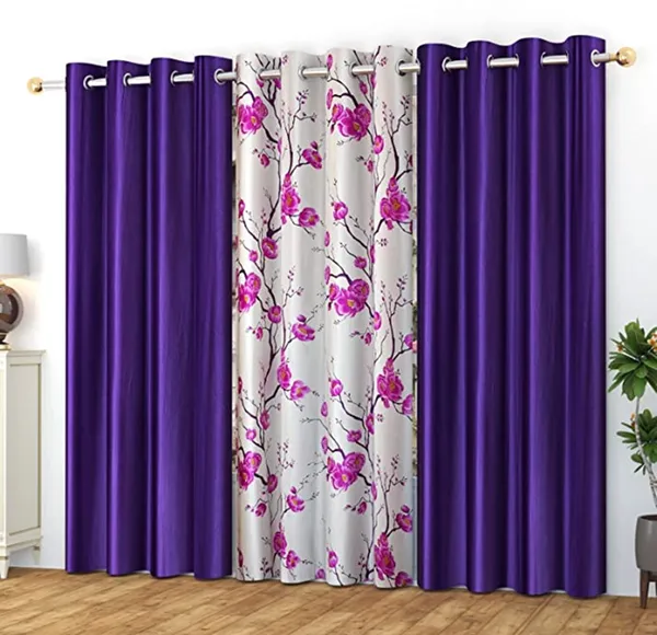 Galaxy_Home_Decor_Printed_Curtains,Pack_of_3,Purple