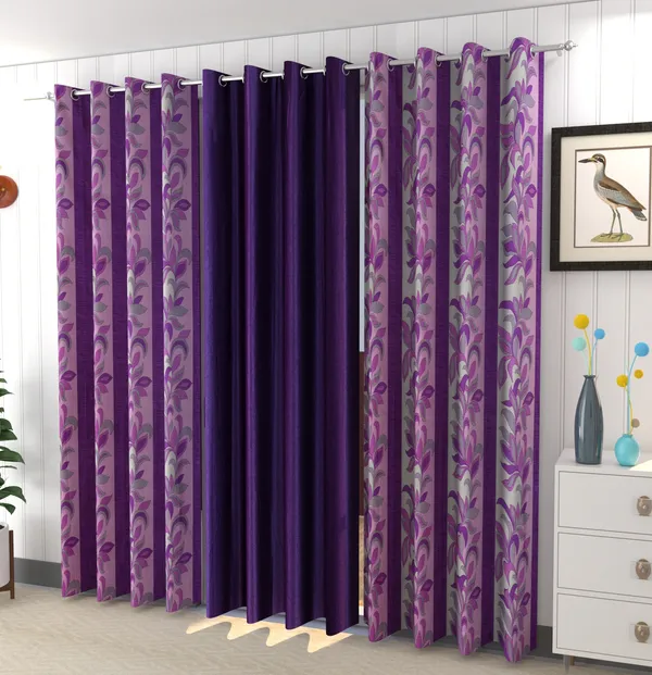 Galaxy_Home_Decor_Printed_Curtains,Pack_of_3,Purple