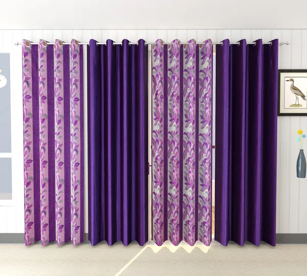 Galaxy_Home_Decor_Printed_Curtains,Pack_of_4,Purple