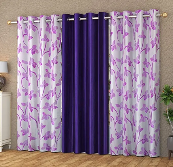 Galaxy_Home_Decor_Printed_Curtains,Pack_of_3,Purple
