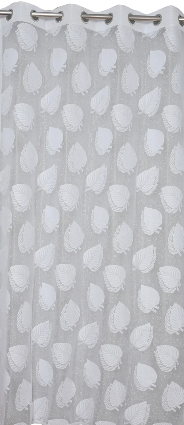 Galaxy_Home_Decor_Transparent_Leaf_Net_Design_Sheer_Curtains,Pack_of_2,White