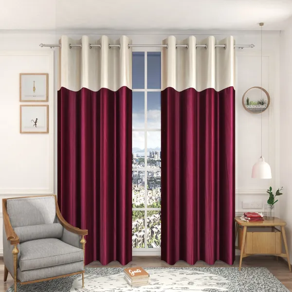 Galaxy_Home_Decor_Solid_Curtains,Pack_of_2,Wine