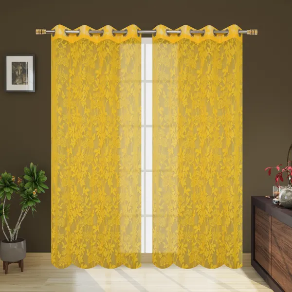 Galaxy_Home_Decor_Transparent_Flower_Net_Design_Sheer_Curtains,_Pack_of_2,Yellow