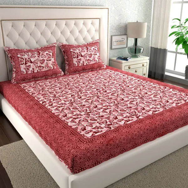 Rajasthani_Jaipuri_Traditional_Cotton_Double_Size_Bedsheet_with_2_Pillow_Cover_(Red)