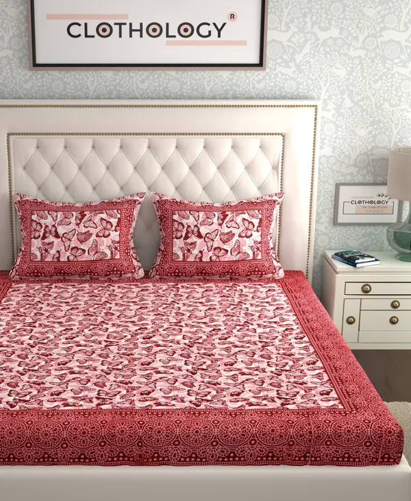 Rajasthani_Jaipuri_Traditional_Cotton_Double_Size_Bedsheet_with_2_Pillow_Cover_(Red)