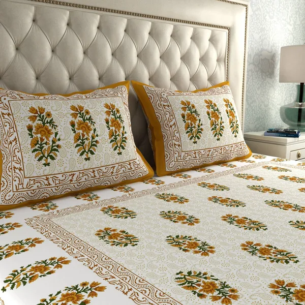 Rajasthani_Jaipuri_Traditional_Cotton_Double_Size_Bedsheet_with_2_Pillow_Cover_(Yellow)