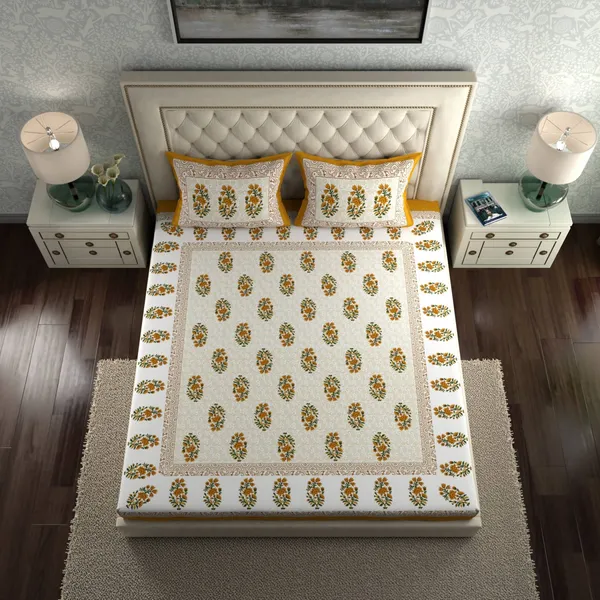 Rajasthani_Jaipuri_Traditional_Cotton_Double_Size_Bedsheet_with_2_Pillow_Cover_(Yellow)