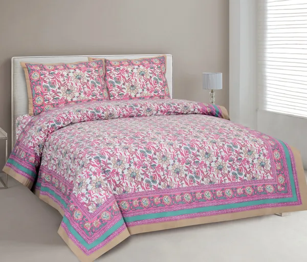 Rajasthani_Jaipuri_Traditional_Cotton_King_Size_Bedsheet_with_2_Pillow_Cover_(Pink,_Brown_&_Green)