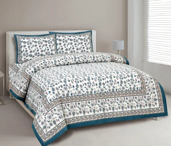 Rajasthani_Jaipuri_Traditional_Cotton_King_Size_Bedsheet_with_2_Pillow_Cover_(Green)