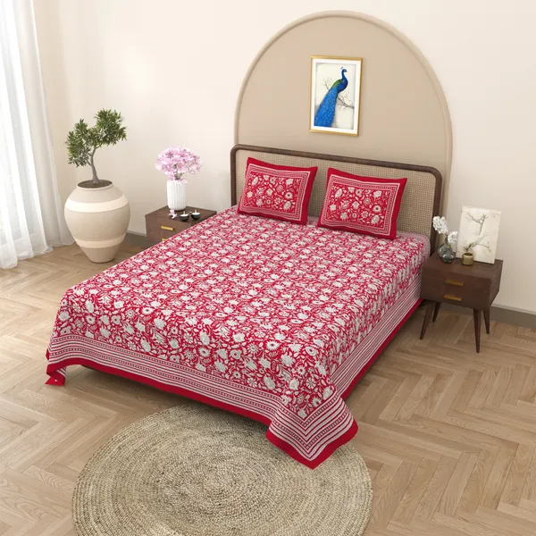 Rajasthani_Jaipuri_Traditional_Cotton_King_Size_Bedsheet_with_2_Pillow_Cover_(Red_&_White)