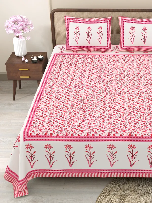 Rajasthani_Jaipuri_Traditional_Cotton_King_Size_Bedsheet_with_2_Pillow_Cover_(Pink_&_White)
