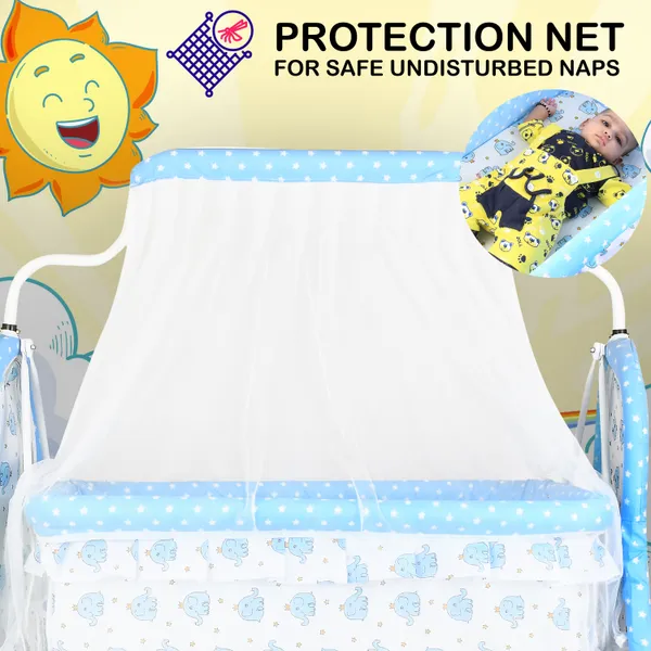 Metal,_Fabric_Foldable_Baby_Cradle_With_Swing_|_Comfortable_Multi-Use_Baby_Cradle_For_Baby_Comfort_Sleep_|_Four_Wheels_With_Brake_|_With_Storage_Teddy_Style_|