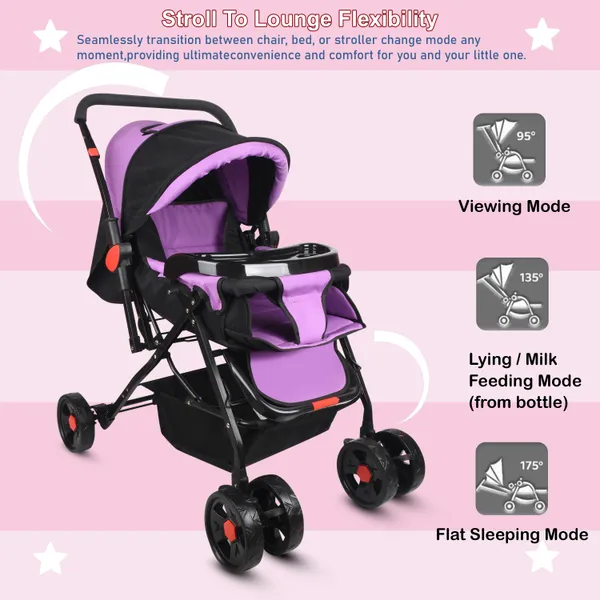Premium_Baby_Stroller_With_Cup_Holder,_Black_And_Turquoise,_Foldable_Design,_Adjustable_Canopy,_Storage_Basket