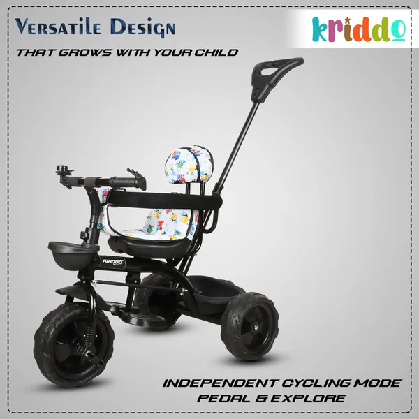 Kids|Baby_Trike|Tricycle_With_Safety_Belt_And_Guardrail_With_Parental_Control_For_Kids|Boys|Girls_Age_Group_2_To_5_Years|Carrying_Capacity_25Kgs_(White)