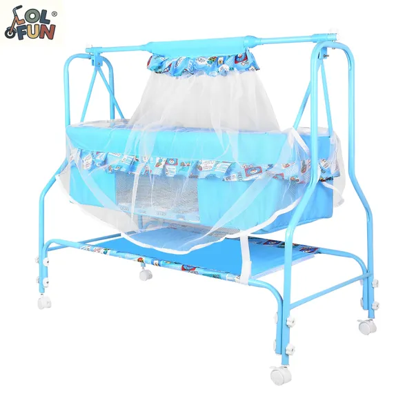 Premium_Baby_Cradles_New_Born_Baby_Sleep_Swing_Cradle/Jhula/Palna/Bed/Baby_Bedding_With_Mosquito_Protection_Net,_Mattress_And_Wheels_And_Cradle_For_0-13_Months_Baby_Boys_And_Girls