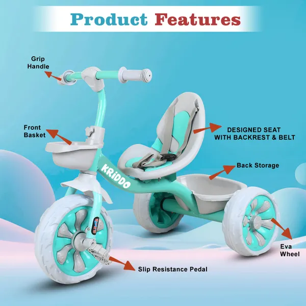 Kids_Tricycle_With_Eva_Wheels,_Bell_And_Storage_Basket/Baby_Trike/Age_Group_2_Year_To_5_Years_(Sky_Blue)