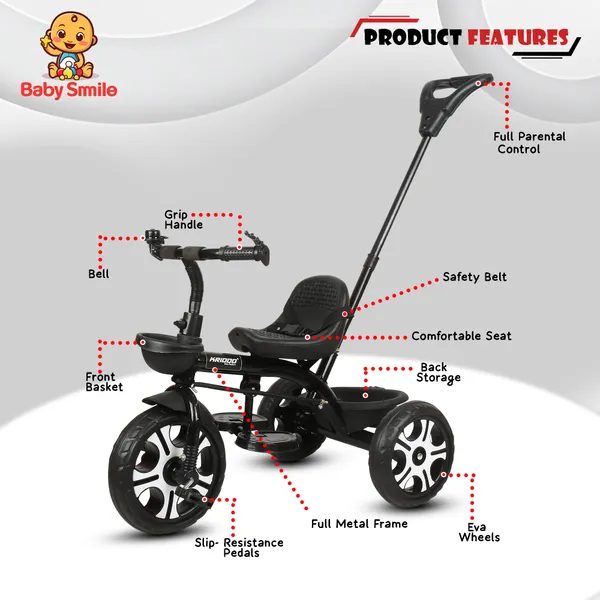 Tricycle_For_Kids_|_Plug_N_Play_|_Baby_Cycle_With_Parental_Control,_Eva_Wheels,_Bell,_Seat,_Belt_And_Basket_|_Kids_Tricycle_|_2+_Years_Unisex_|_Weight_Limit_25_Kgs_Black