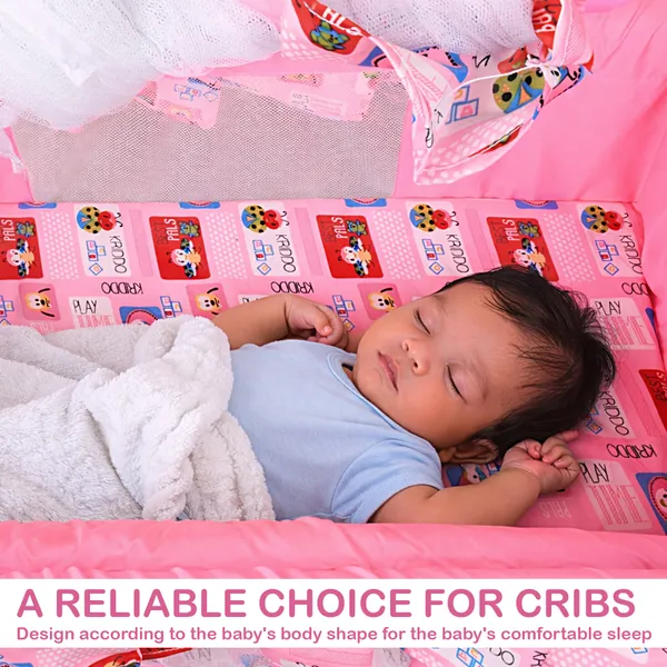 Premium_Baby_Cradles_New_Born_Baby_Sleep_Swing_Cradle/Jhula/Palna/Bed/Baby_Bedding_With_Mosquito_Protection_Net,_Mattress_And_Wheels_And_Cradle_For_0-13_Months_Baby_Boys_And_Girls