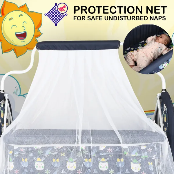 Baby_Cradle_With_Swing_And_Mosquito_Net_|_For_0-8_Month_Babies_|_Four_Wheels_With_Brake_|_With_Swing_Lock_And_Storage