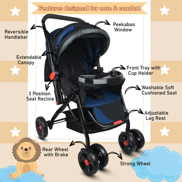 Baby_Stroller/Pram_For_0_To_3_Years,_New_Born/Kids,_5_Point_Safety_Harness,_Adjustable_Backrest,_360_Swivel_Wheel,_Large_Storage_Basket,_Reversible_Handle