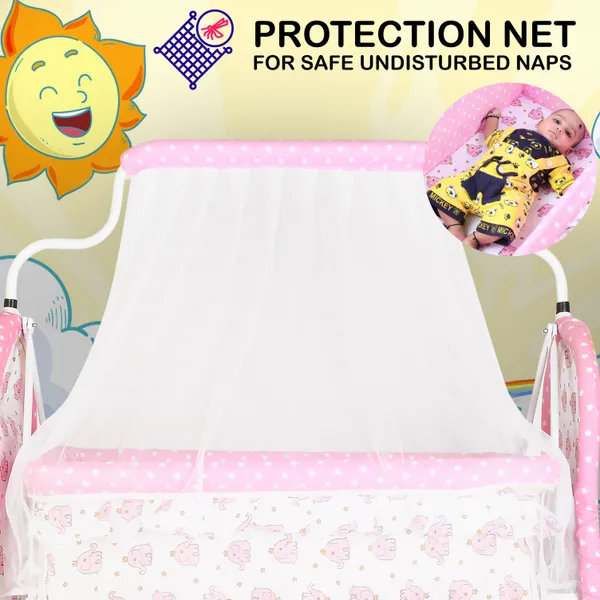 Baby_Cradle_With_Swing_And_Mosquito_Net_|_For_0-8_Month_Babies_|_Four_Wheels_With_Brake_|_With_Swing_Lock_And_Storage