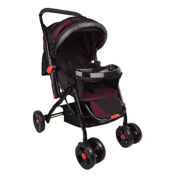 Baby_Stroller/Pram_For_0_To_3_Years,_New_Born/Kids,_5_Point_Safety_Harness,_Adjustable_Backrest,_360_Swivel_Wheel,_Large_Storage_Basket,_Reversible_Handle