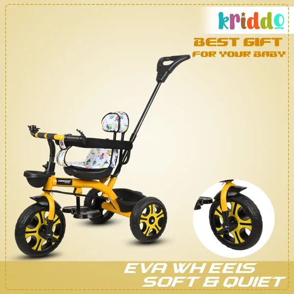 Kids_Harness_Parental_Control_Tricycle_With_Eva_Wheels,_Bell_And_Storage_Basket|Baby_Trike|Age_Group_1_Years_To_4_Years_Carrying_Capacity_Upto_25_Kgs
