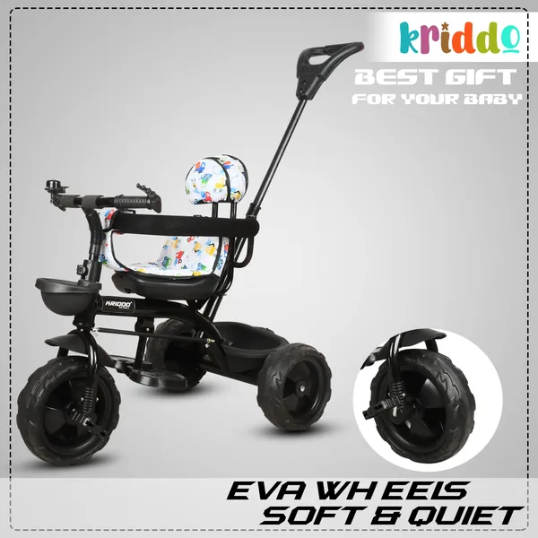 Kids|Baby_Trike|Tricycle_With_Safety_Belt_And_Guardrail_With_Parental_Control_For_Kids|Boys|Girls_Age_Group_2_To_5_Years|Carrying_Capacity_25Kgs_(White)