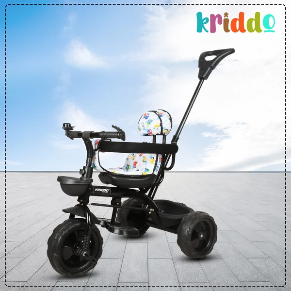 Kids|Baby_Trike|Tricycle_With_Safety_Belt_And_Guardrail_With_Parental_Control_For_Kids|Boys|Girls_Age_Group_2_To_5_Years|Carrying_Capacity_25Kgs_(White)
