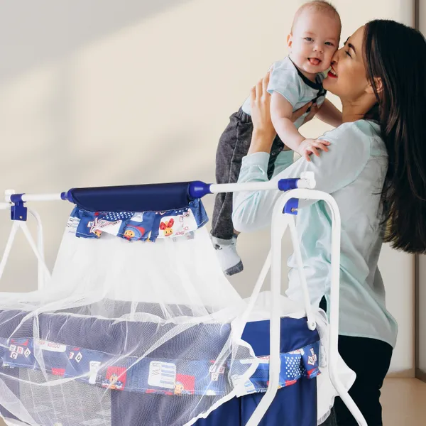 Premium_Baby_Cradles_New_Born_Baby_Sleep_Swing_Cradle/Jhula/Palna/Bed/Baby_Bedding_With_Mosquito_Protection_Net,_Mattress_And_Wheels_And_Cradle_For_0-13_Months_Baby_Boys_And_Girls