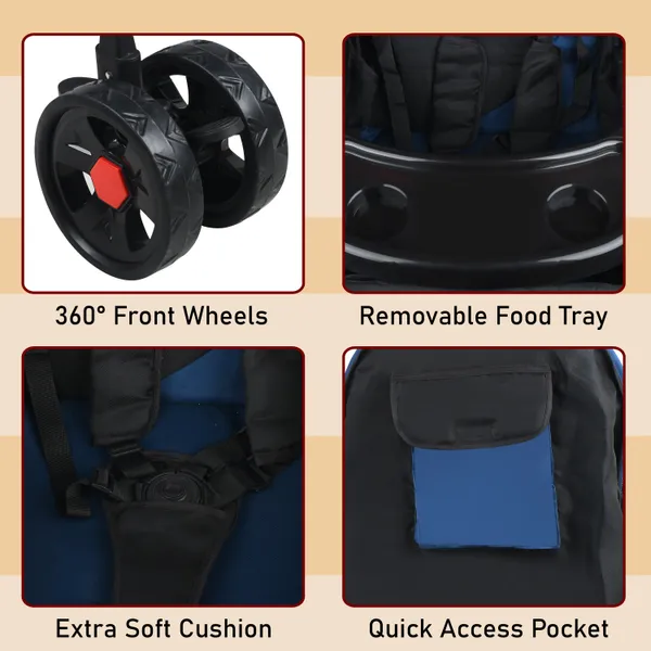 Baby_Stroller/Pram_For_0_To_3_Years,_New_Born/Kids,_5_Point_Safety_Harness,_Adjustable_Backrest,_360_Swivel_Wheel,_Large_Storage_Basket,_Reversible_Handle